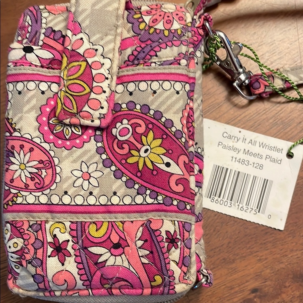Vera Bradley Paisley Meets Plaid Wristlet